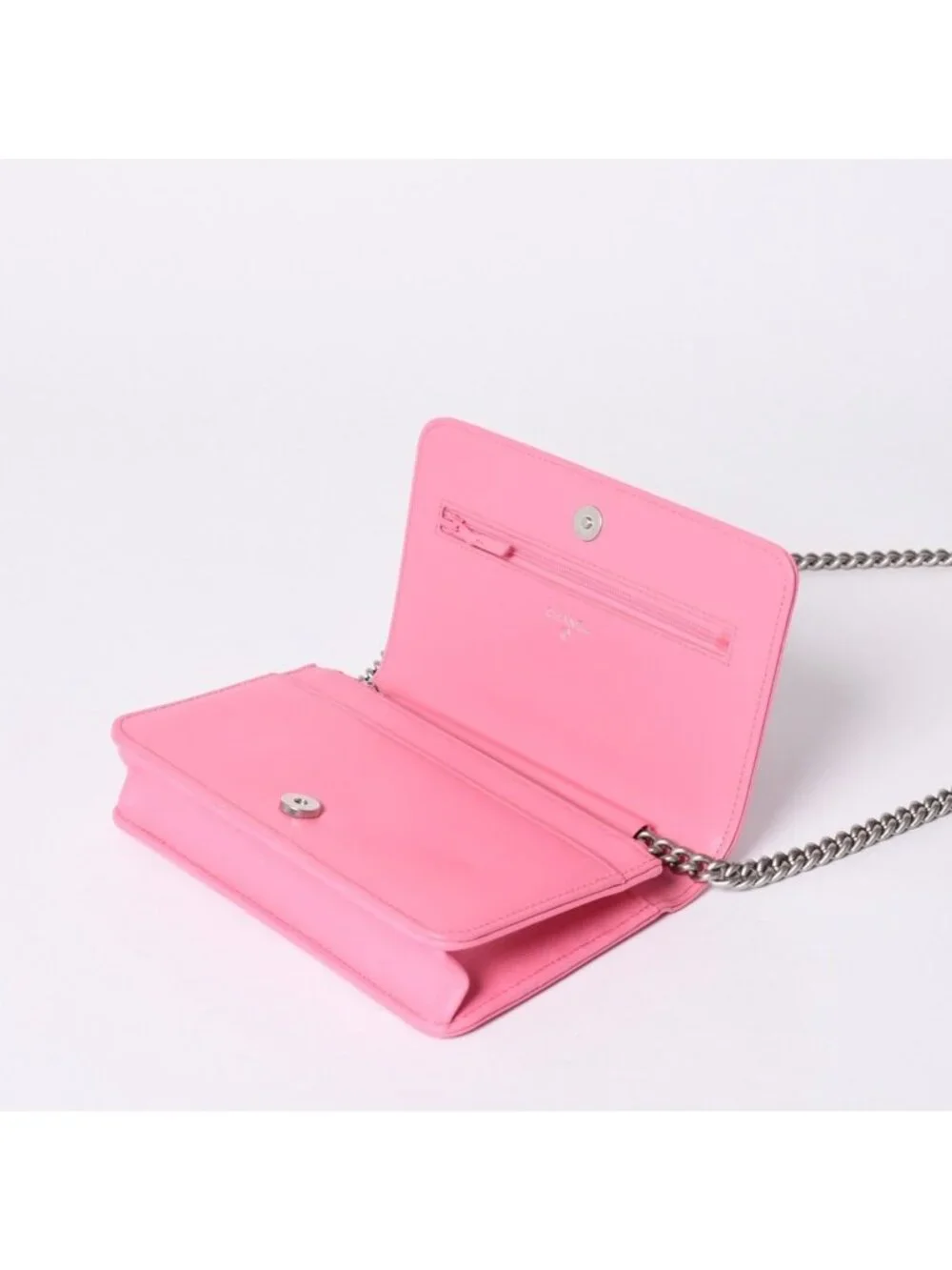 Chanel Boy Chain Wallet CC Logo Caviar Leather Pink Shoulder Bag